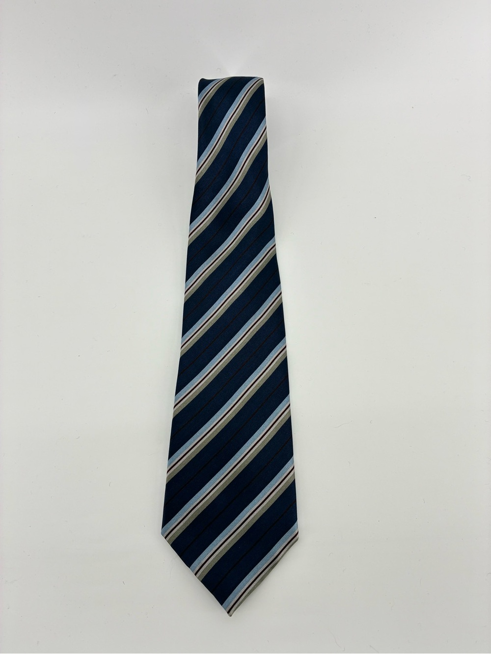 Classic 100% Silk Navy Striped Men's Tie
